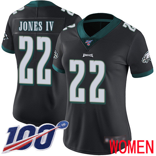 Women Philadelphia Eagles 22 Sidney Jones Black Alternate Vapor Untouchable NFL Jersey Limited Player 100th
